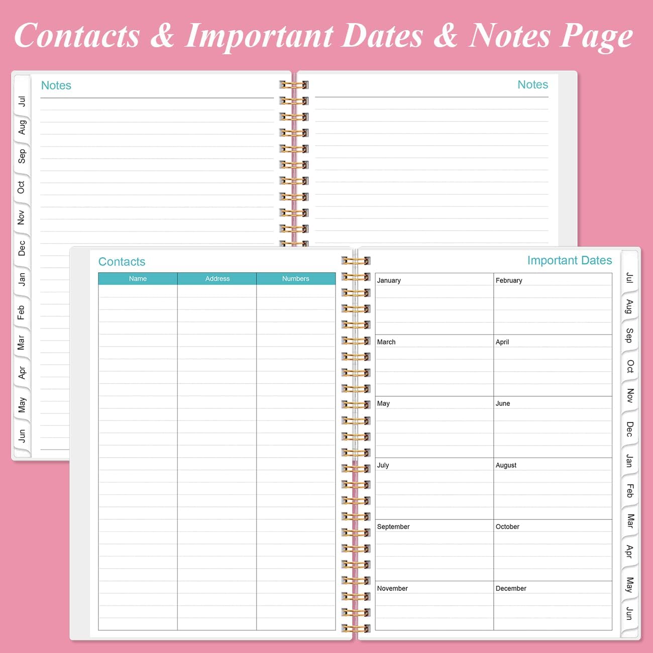 2025-2026 Appointment Book & Planner - Hourly Planner from July 2025 - June 2026, Weekly Appointment Book 2025-2026 with 30-Minute Interval, 6.4" x 8.5", Pink
