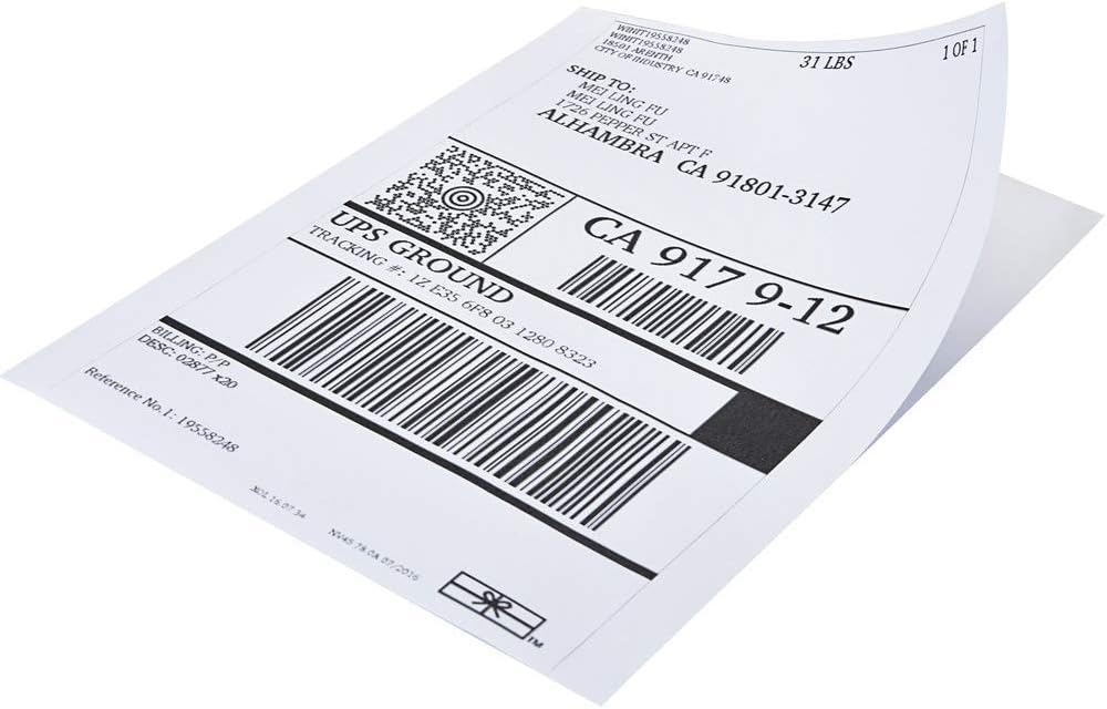 Full Sheet Address Labels for Laser/Inkjet Printers, White, 8.5 x 11 Inch, 1 Pack of 1000 Labels