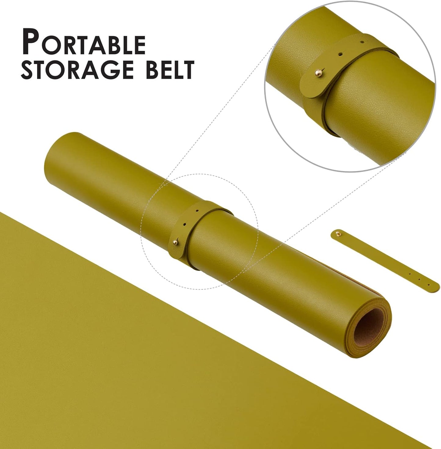 Cork Desk Mat - Dual-Sided Desk Pad for Office and Home - Desk Organization and Accessories - Ideal for Large Mouse Pad and Desk Mats on Top of Desks(Olive Green,27.6"x 13.8")