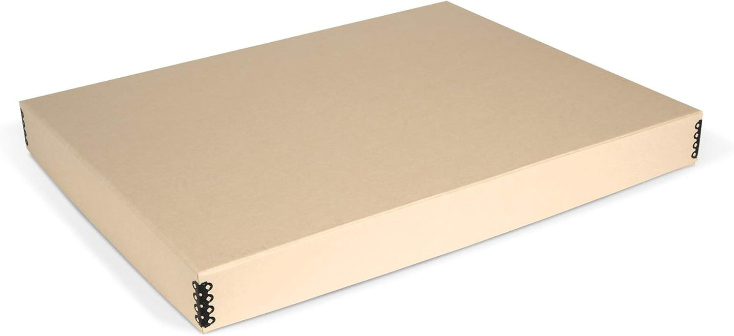 Gaylord Archival Tan Drop-Front Newspaper Preservation Box - 19W x 25L x 2 1/2" H