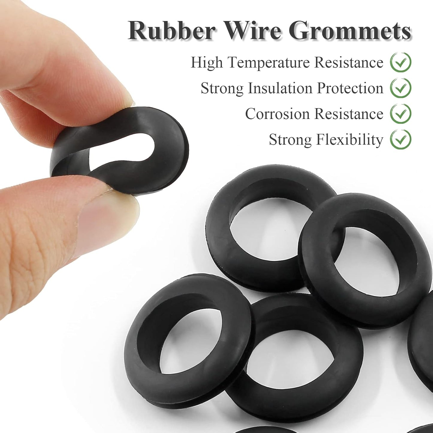 12 Pcs Rubber Grommets, 3/4" Inside Diameter 7/8" Drill Hole Rubber Wire Grommets for Wire, Firewall, Cables, Plugs
