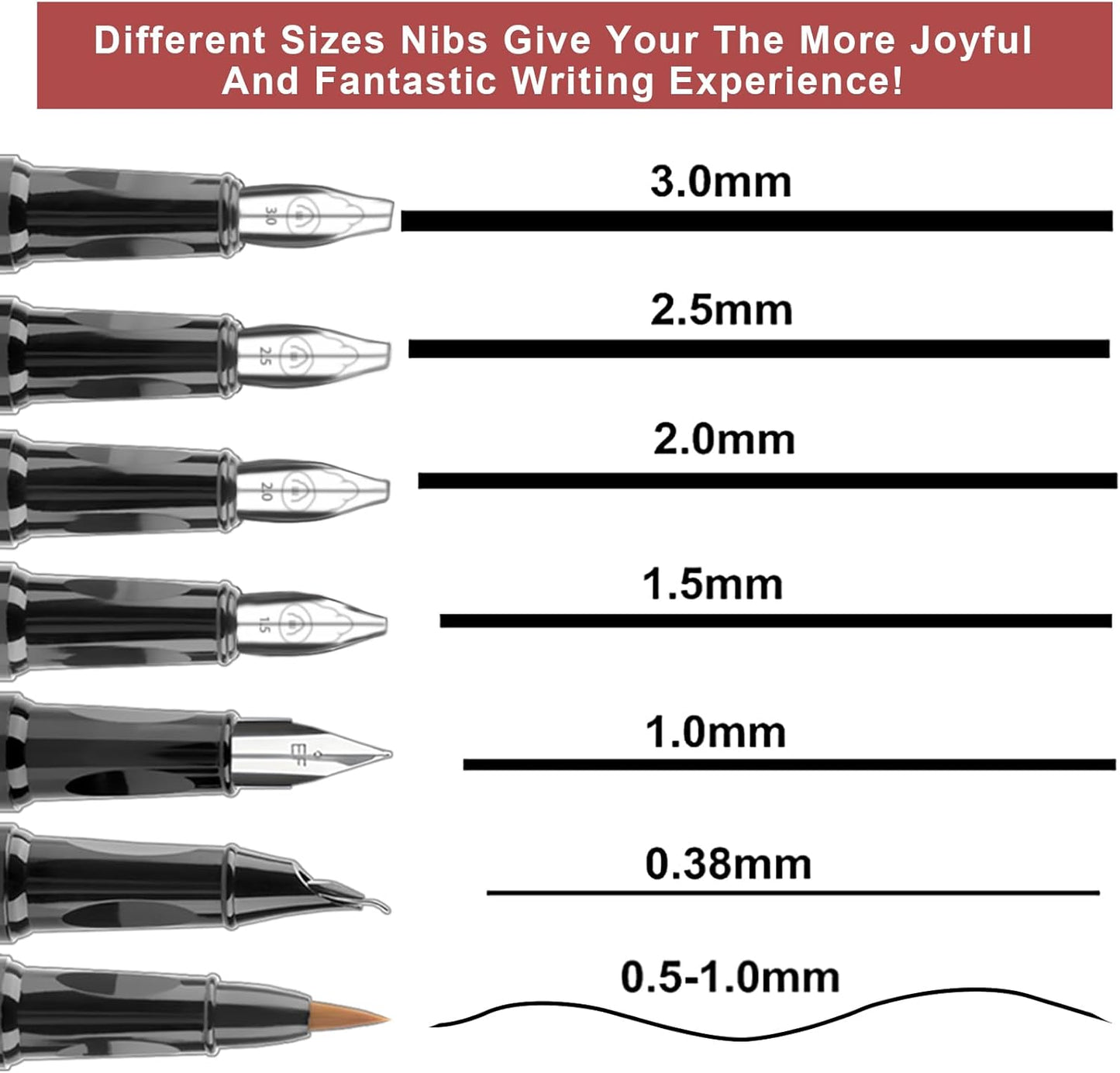 Calligraphy Pen Set,Fountain Pens with 7 Different Replaceable Nibs with 60 Ink Cartridges(12 Colors),Calligraphy Set for Beginner Writing Drawing