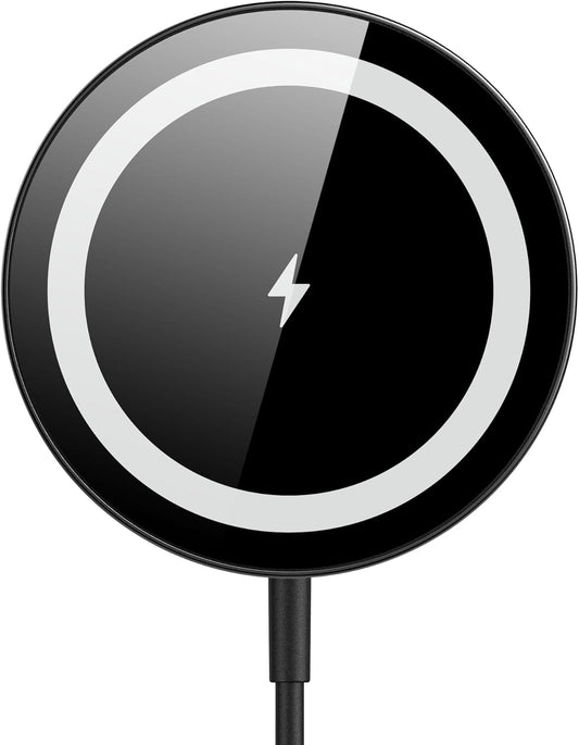 for Mag-Safe Charger, Magnetic Wireless Charger Made for iPhone 17/17 Pro/17 Pro Max/Air/16/15/14/13/12 Series, Mag Safe Charging Pad for AirPods Pro 3 2 (Black)