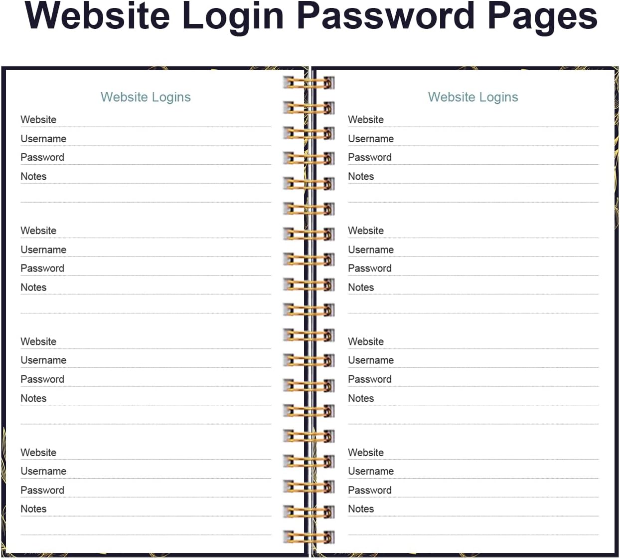 Address Book with Alphabetical Tabs - Small Address Book Spiral with Address Contacts, Special Date, Phone, Birthday & Internet Login Password for Home and Office, 4.3" x 6.2", Black Flower
