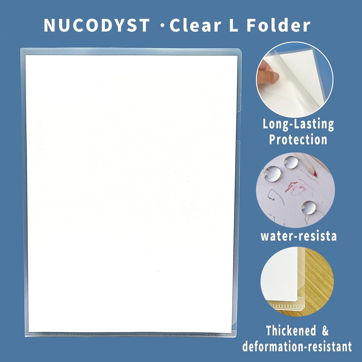 20 Pack Thick Clear Plastic Folders – Fits A4 & Letter Size Paper 8.5x11 Inch, Waterproof Document Protectors, Keeps Documents Organized for School, Office & Home