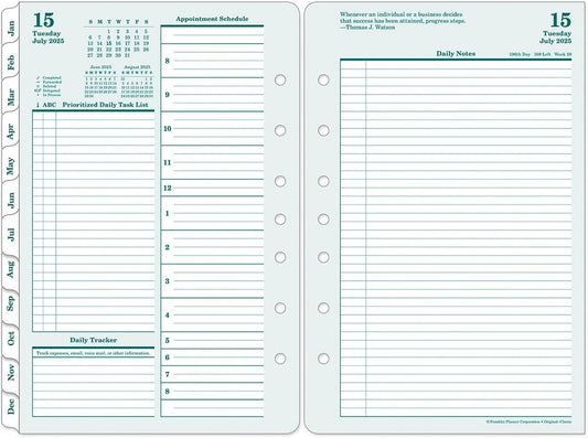 FranklinCovey - Original Two Page Per Day Ring-Bound Planner (Classic, Jul 2025 - Jun 2026)