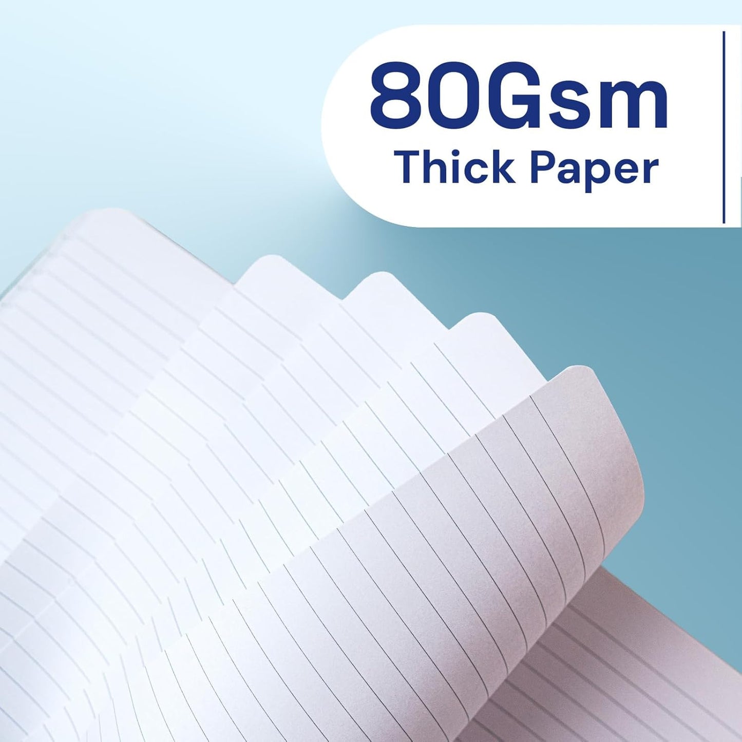 A5 Lined Journal Notebook, 7mm College Ruled Notepad, Journaling for Writing, Work, School, Travel and Note Taking, Hardcover 160 Pages (80 Sheets) 5.79 x 8.3 inches (3 Pack Cornflower Blue)