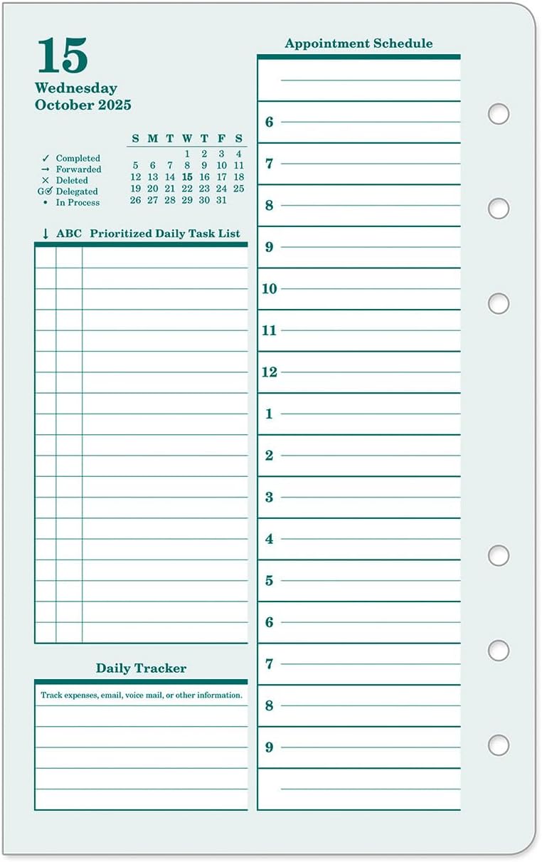 FranklinCovey - Original Two Page Per Day Ring-Bound Planner (Compact, Oct 2025 - Sep 2026)