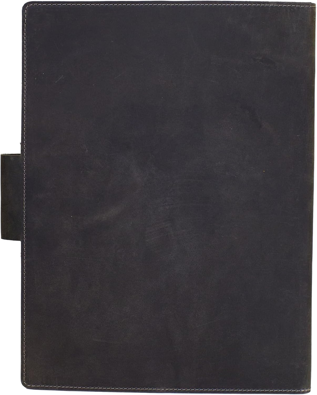 Leather Portfolio Folder - Genuine Leather Document Organizer with Multiple Pockets and Pen Holder – Business Padfolio for A4 Letter Size Papers, Professional Resume or Meeting Use (Charcoal)