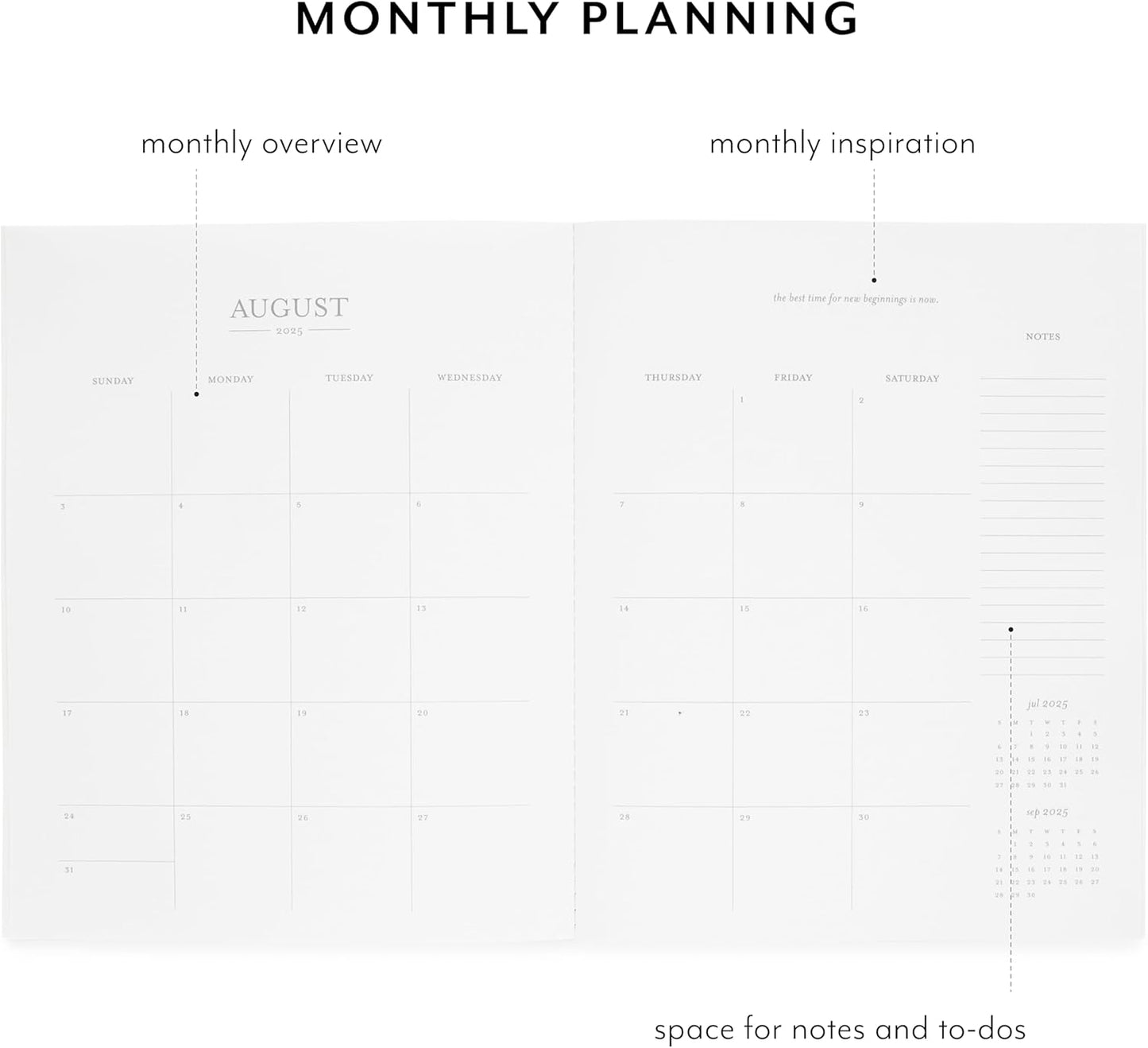 Sugar Paper 2025-2026 Monthly Academic Planner, August 2025 to July 2026, School, College & Student Planner, 12 Month, 8” x 10”, Rose Stripe