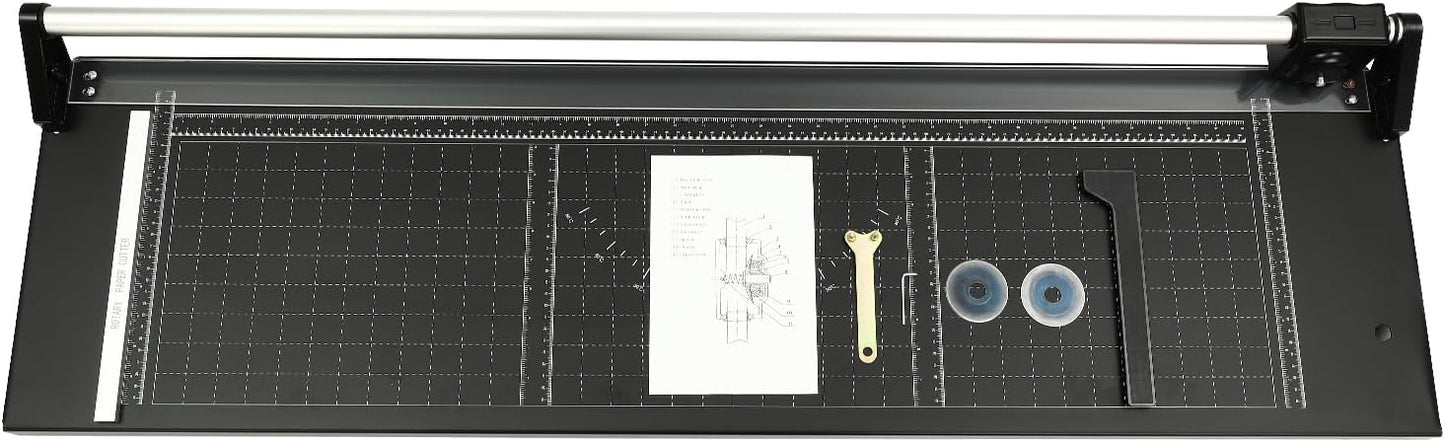 Rotary Paper Trimmer - Precision Cutting Tool with Self-Sharpening Blade for Photo Paper/Cardstock/Film, Heavy-Duty Craft Cutter for Scrapbooking & Office Use, Non-Slip Base & Angle Guide (36 inches)