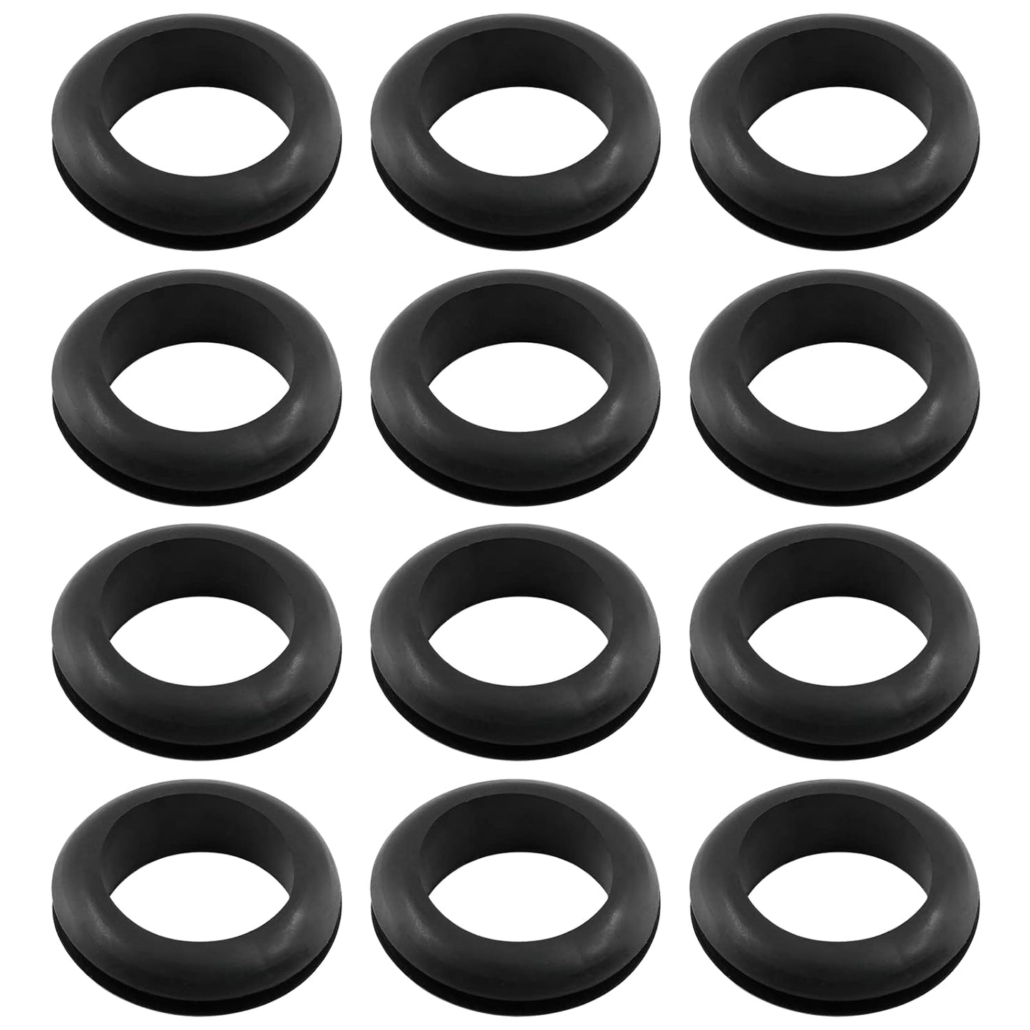 12 Pcs Rubber Grommets, 1-3/8" Inside Diameter 1-1/2" Drill Hole Rubber Wire Grommets for Wire, Firewall, Cables, Plugs