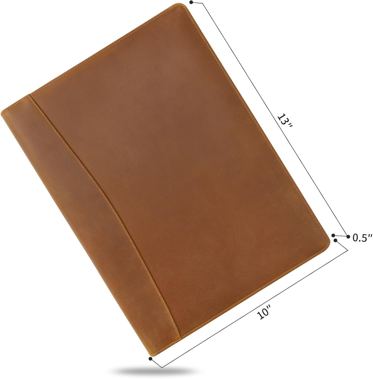 Jack&Chris Leather Portfolio, A4 Document Folder Legal Pad Padfolio, Professional Writing Letter Notepad Clipboard Sleeve Organizer, Resume Folio Binder for Men&Women,JC1823