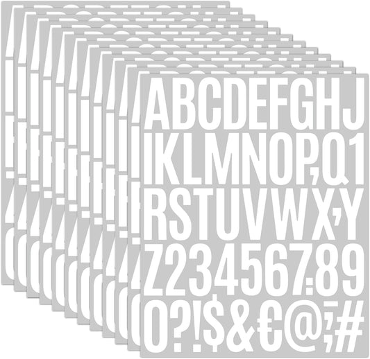 1000 Pcs Waterproof 2" Vinyl Alphabet & Number Stickers - Self-Adhesive for Mailboxes, Windows, Doors, Signs, Vehicles & More, White