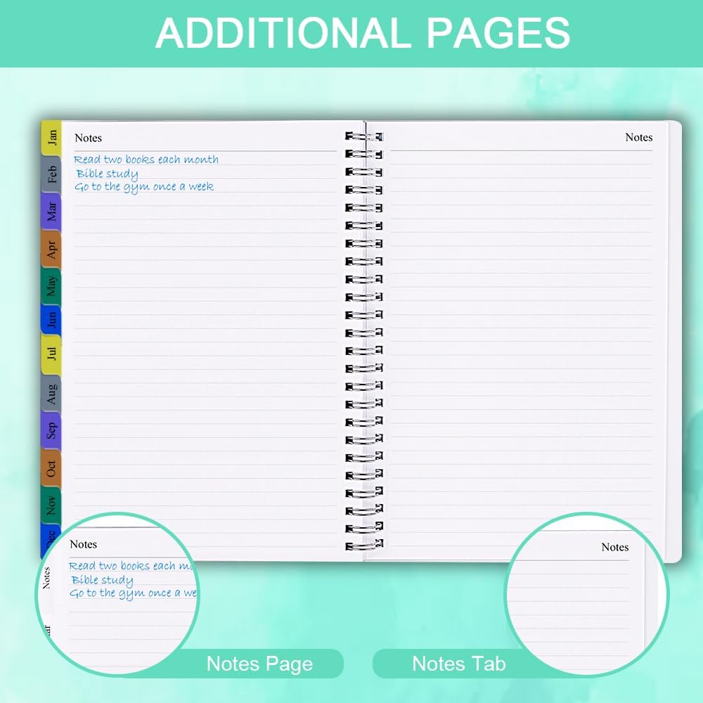 2026 Planner - Weekly & Monthly Planner Runs January 2026 to December 2026, 6.25" x 8.25", 12 Monthly Tabs, 14 Notes Pages, Inner Pocket, Flexible Cover with Twin-Wire Binding, Planners 2026