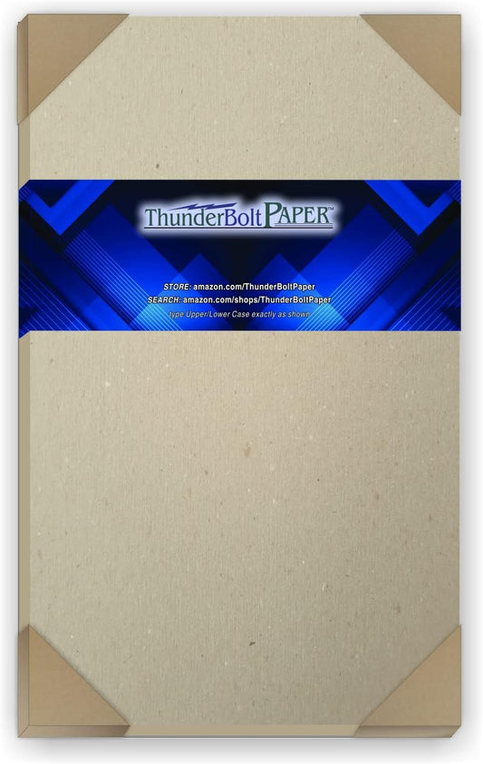 15 Sheets Chipboard 46pt (Point) 8.5" X 14" (8.5X14 Inches) Legal|Menu Size .046 Caliper Thick Cardboard Craft|Packaging Brown Kraft Paper Board