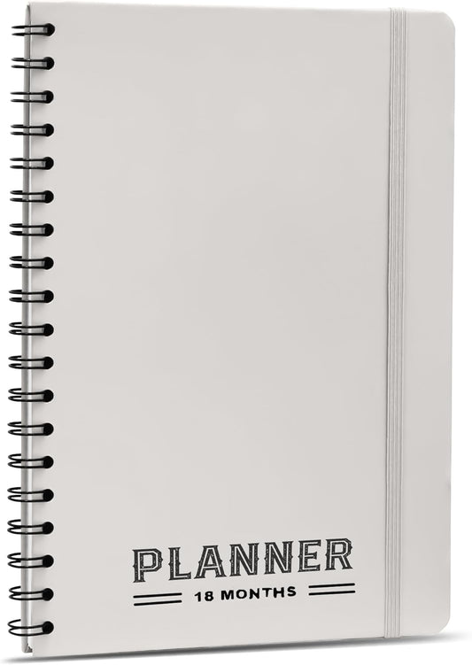 Undated Monthly Planner 2025-2026 - 18 Month Calendar Planner Book for School, Office and Home - Hardcover Blank Planners for Goals, Tasks and Dates - B5 Beige