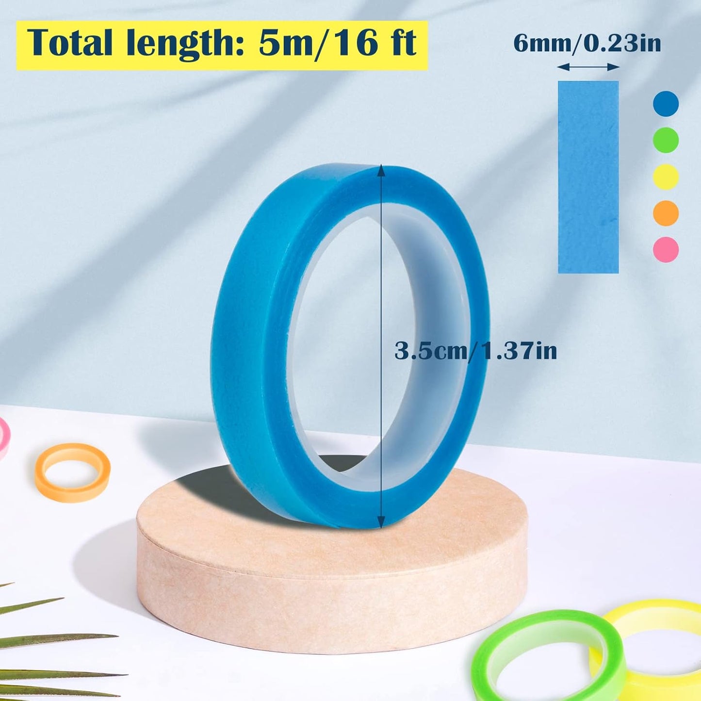 NEWEST 10 Rolls Highlighter Tapes, Clear Color Tape Removable Marking Sticker for Reading Class, 16 ft Per Roll