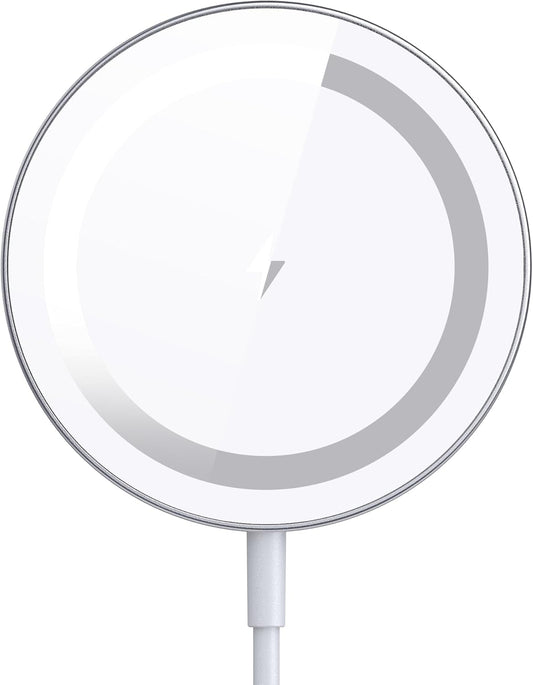 for Mag-Safe Charger, Magnetic Wireless Charger Made for iPhone 17/17 Pro/17 Pro Max/Air/16/15/14/13/12 Series, Mag Safe Charging Pad for AirPods Pro 3 2 (Silver)
