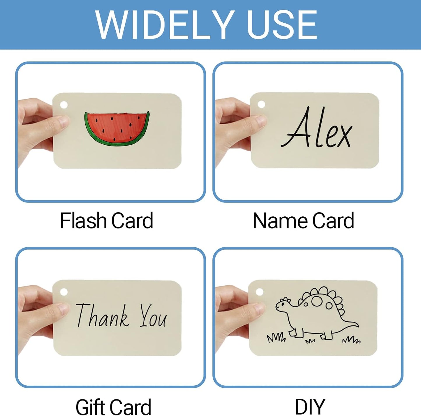 6 Pack 3x5 Inch Blank Flash Cards with Binder Rings (60 Sheets Each Pack), Blank Easy Flip Index Card Mini Study Cards for Studying