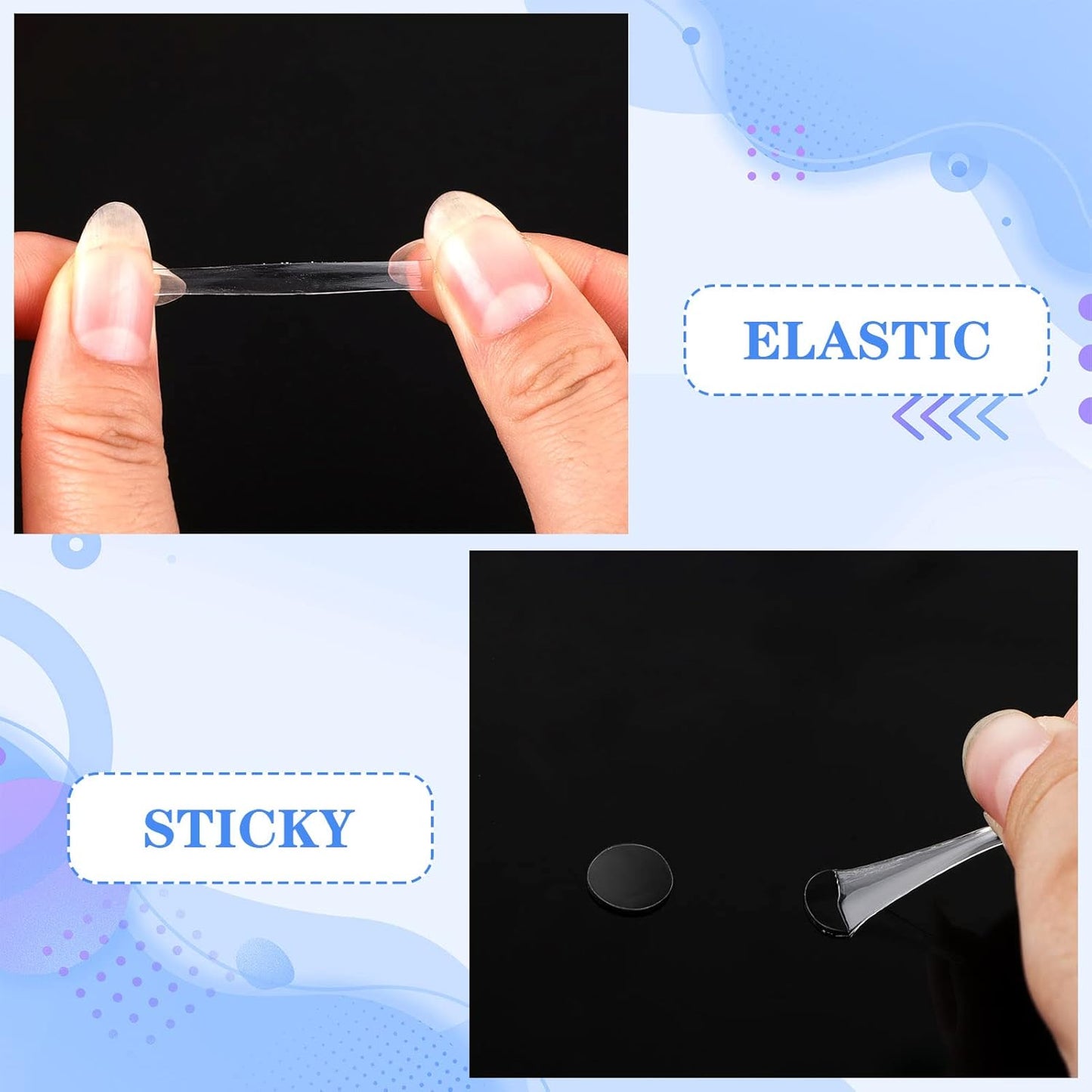 1500 Pieces Double Sided Adhesive Dot Clear Sticky Tack Removable Stickers Acrylic Round Putty No Traces Sticky Putty Waterproof Sticky Dot for Craft DIY Art Office Supplies (6mm, 1500)