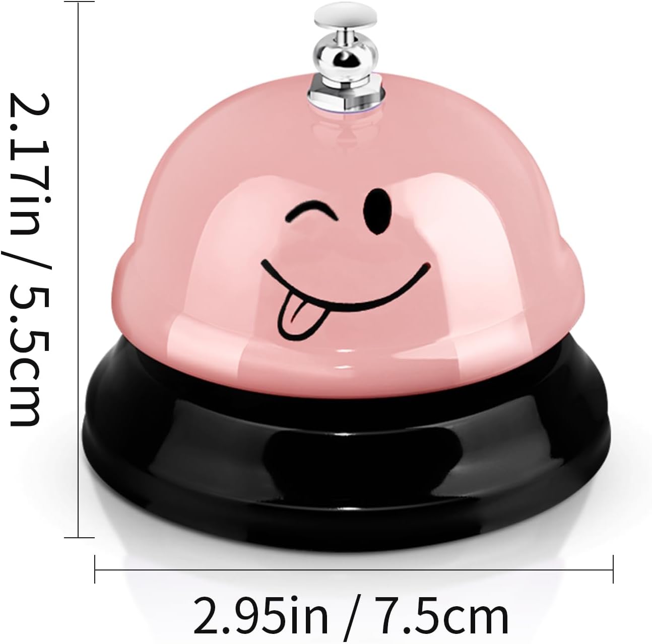 Tudomro 6 Pcs Call Service Dinner Bell for Desk Classroom Metal Smile Face Bell 3 Inch Diameter Anti Rust for Hotel Restaurant Office School Kitchen Bar(Rustic Colors)