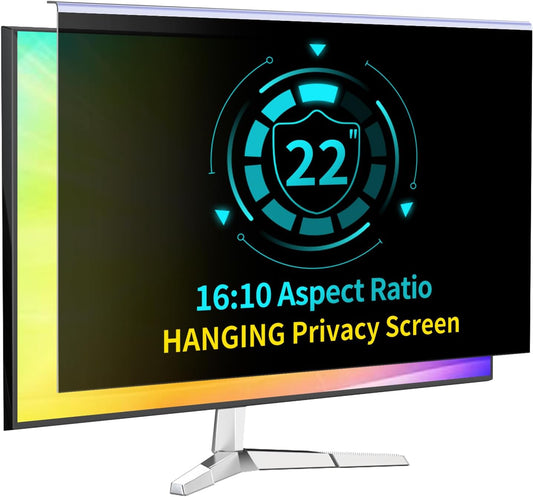 22 Inch Computer Privacy Screen for 16:10 Computer Monitor, Anti-Blue Light Monitor Privacy Screen Filter, Anti-UV Computer Shield, Hanging Type