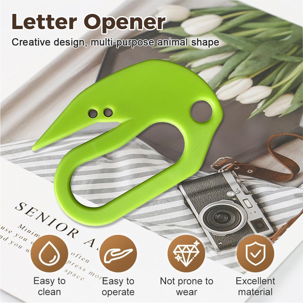 Letter Opener Envelope Slitter, 2025 New Envelope Opener without Damage, Letters Openers for Home, Office, Postal, Women, Men, Office Worker, Graduate, Students (White)