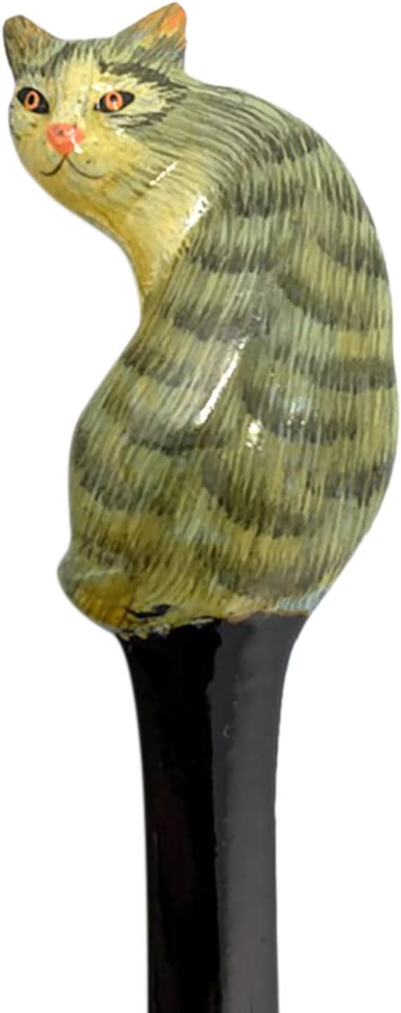 Mad Mags Cute Cat Letter Opener, Hand Painted Gray and Black Mail Envelope Slitter, Gift for Kitten Lover, 8 1/4 Inch