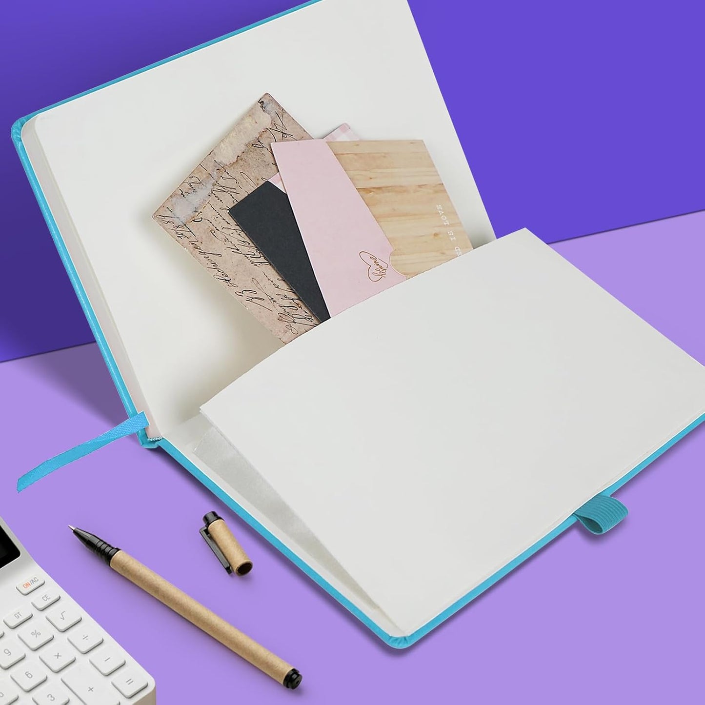 Lined Journal Notebooks for Work, Travel, College, A5 Size 100 GSM Thick Paper, Classic Ruled Journaling Notebook, Hardcover Notepad for Writing 160 Pages, 5.5 x 8.3 inch, Sky Blue