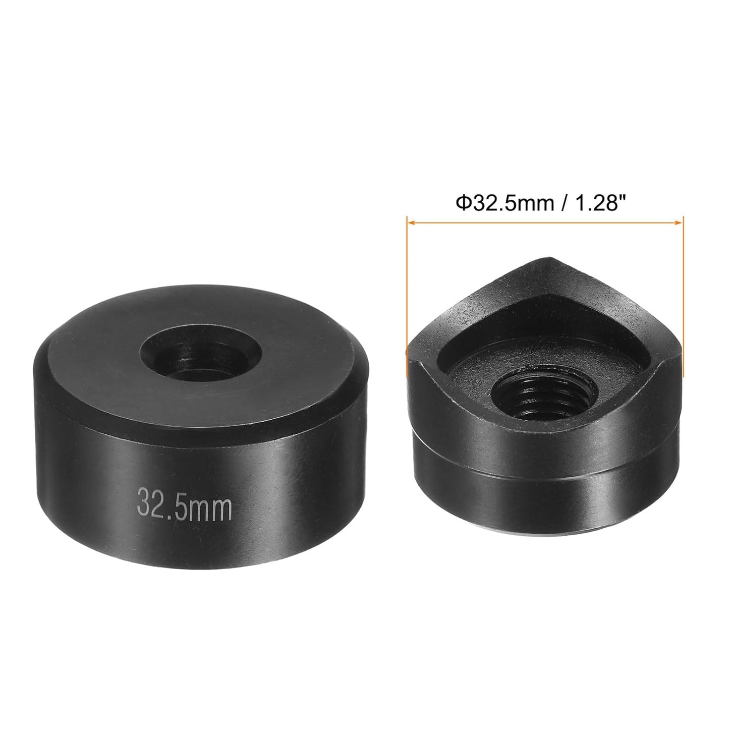 HARFINGTON Sheet Metal Punch Hole Punch 32.5mm Bearing Steel Precise Cutting Manual Knockout Punch Kit for Metal Steel Plate Sink Stainless Steel, Black