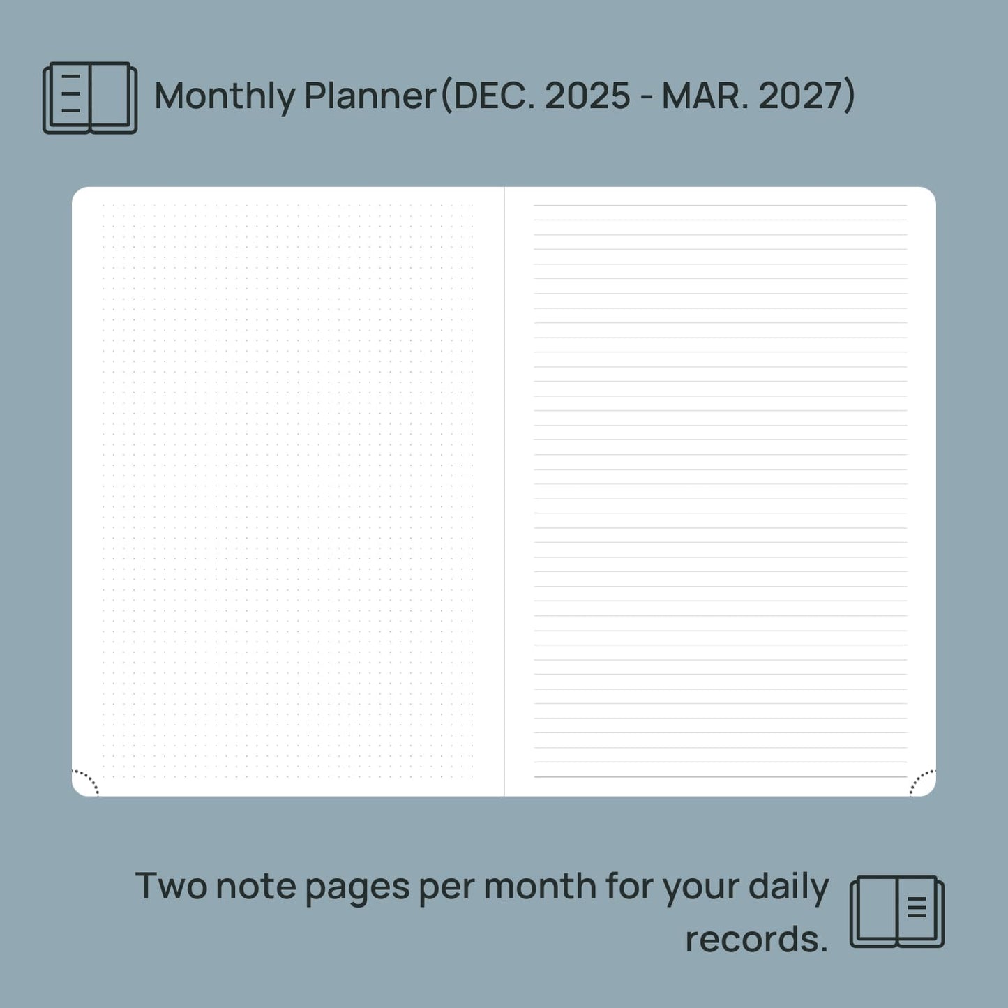 POPRUN Monthly Planner 2026-2027 (Large-8.25'' x 11.75''), 16 Months Calendaer (Dec 2025-Mar 2027) Appointment Book with Stair Tabs, Inner Pockets, Pen Holder, PU Leather Softcover - Black
