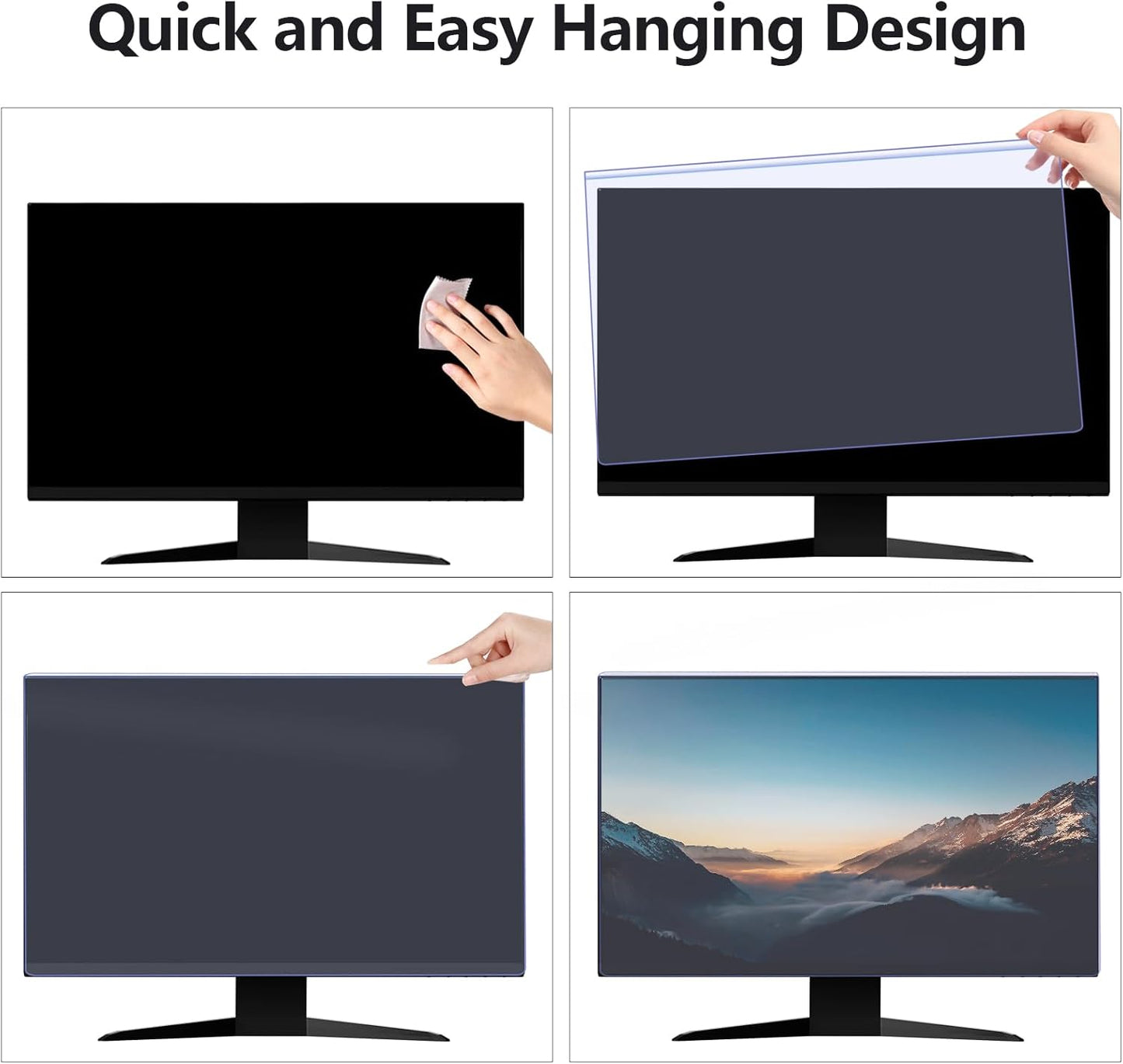 RedANGEL Anti Blue Light Screen Protector for 27 Inches Computer Monitor Hanging Type Blue Light Blocking Filter Anti Scratch Eye Protection Shield for Desktop Computer (BL HT 27 Inches)