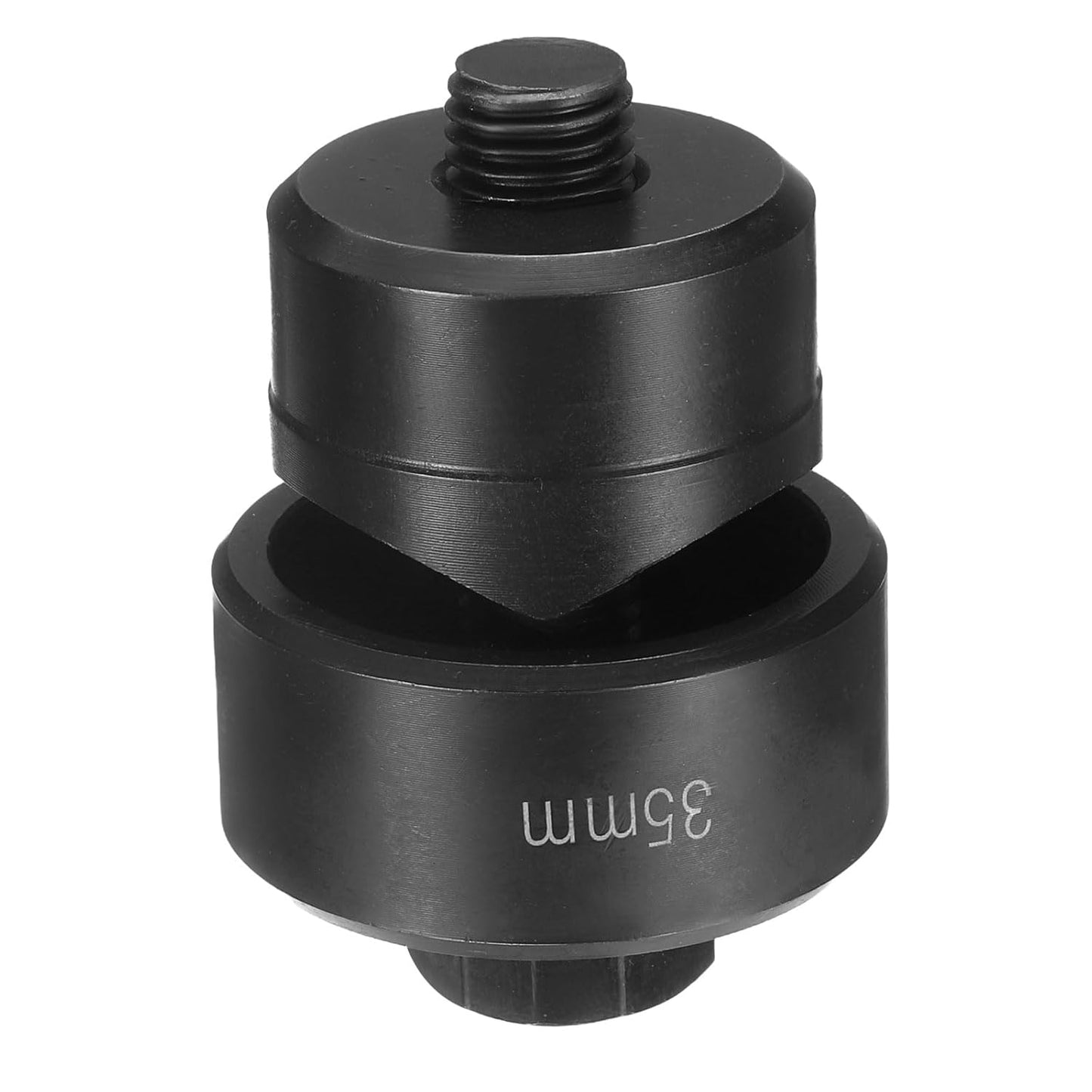 HARFINGTON Sheet Metal Punch Hole Punch 35mm Bearing Steel Precise Cutting Manual Knockout Kit with External Hex Shank for Metal Steel Plate Sink Stainless Steel, Black