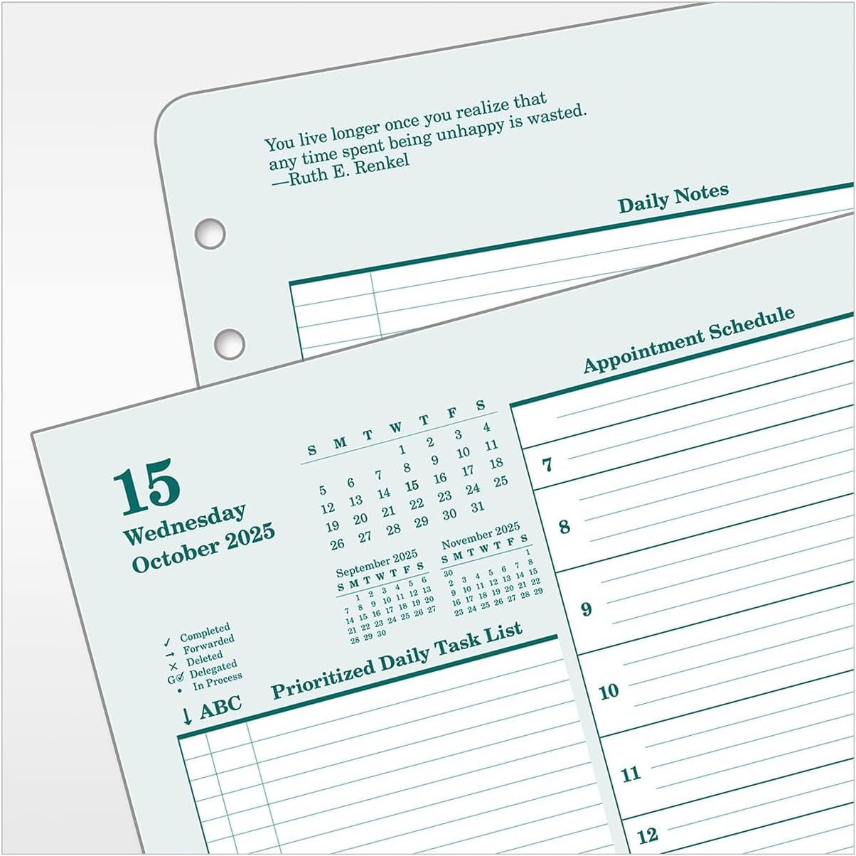 FranklinCovey - Original Two Page Per Day Ring-Bound Planner (Monarch, Oct 2025 - Sep 2026)