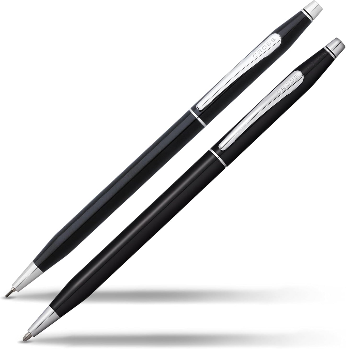 Cross Classic Century Refillable Pen & Pencil Gift Set Presented in a Luxury Gift Box - Medium Point, Black Ink, Black & Chrome