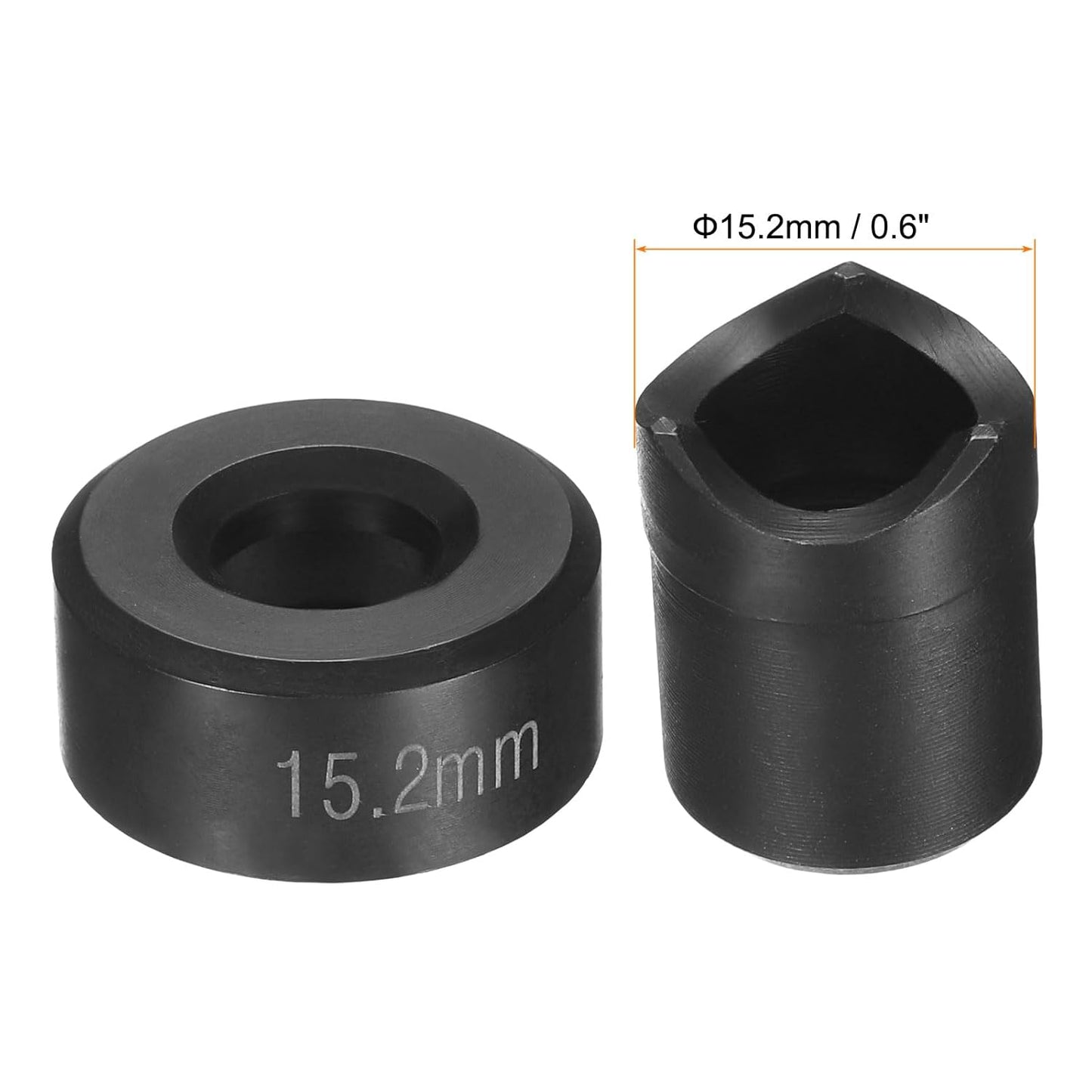 HARFINGTON Sheet Metal Punch Hole Punch 15.2mm Bearing Steel Precise Cutting Manual Knockout Kit with External Hex Shank for Metal Steel Plate Sink Stainless Steel, Black