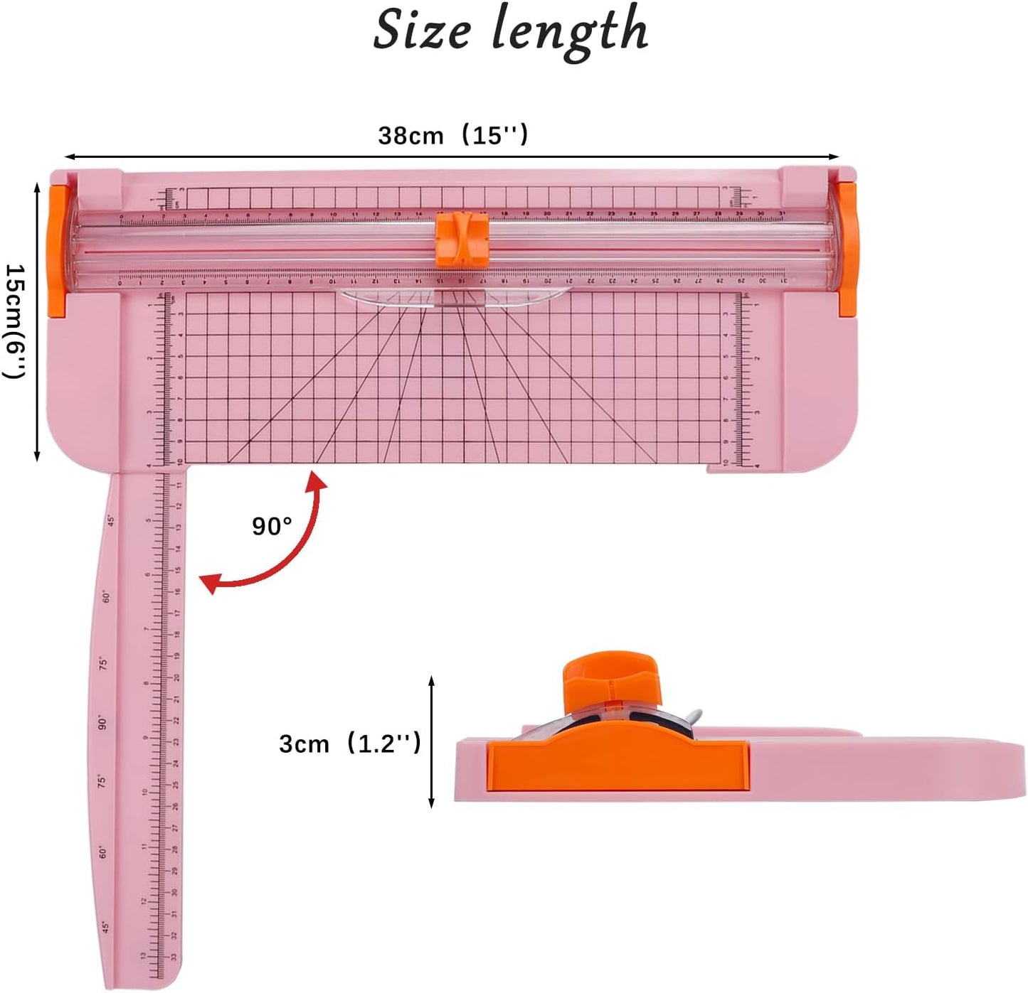 A4 Paper Cutter -12 Inch Paper Trimmer with 2pcs Replacement Blades with Safeguard Side Rulerfor Cut Gift Card,Coupon,Label, Cardstock,Photo