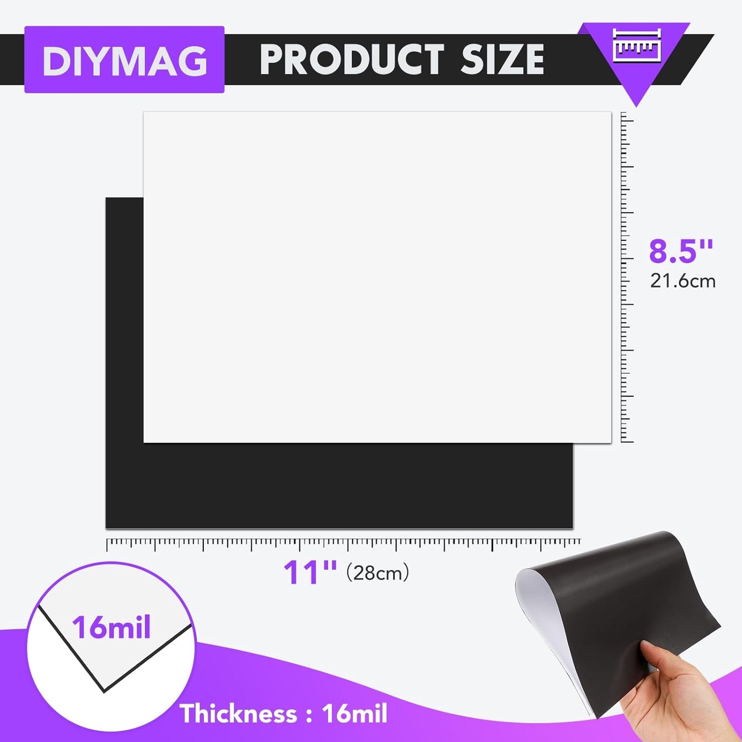 DIYMAG Printable Magnetic Sheets, 15Pcs 8.5 x 11 Inch Flexible Magnet Sheets Matte Non Adhesive Magnetic Paper for Inkjet Printer Photo DIY Crafts