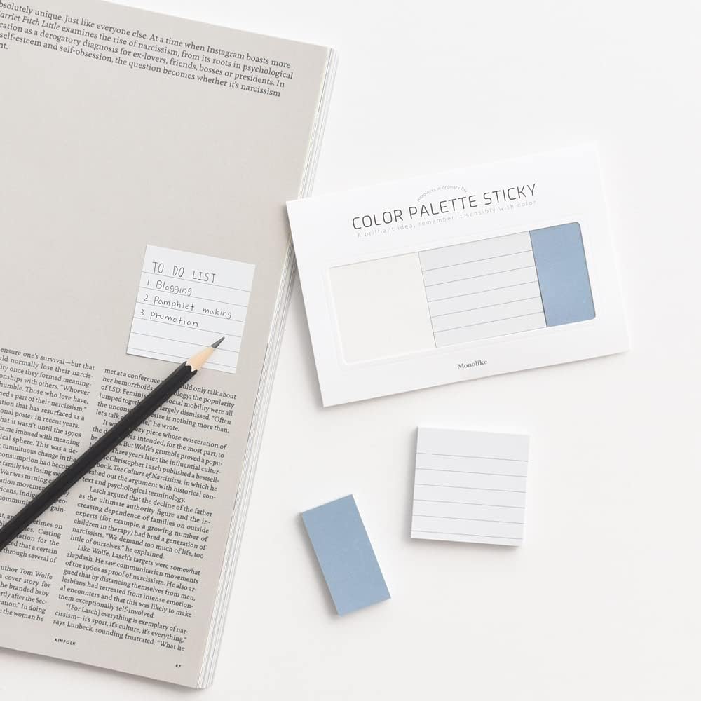 Monolike Color Palette Sticky Plan 30p A Set 4P - Self-Adhesive Memo Pad 30 Sheets