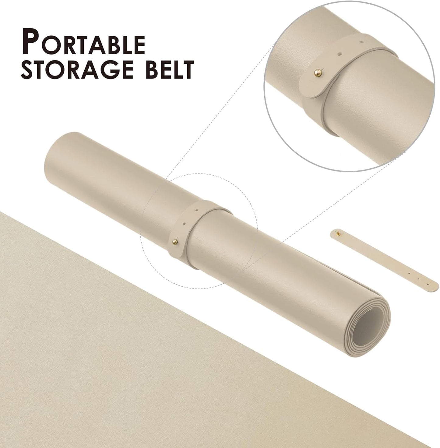 HOMIEAZICOZI Leather Desk Mat - Non-Slip PU Pad for Office and Home Organization Accessories Ideal Large Mouse Mats on Top of Desks (Champagne Gold,31.5''x 15.7'') (DPD-CG-M)