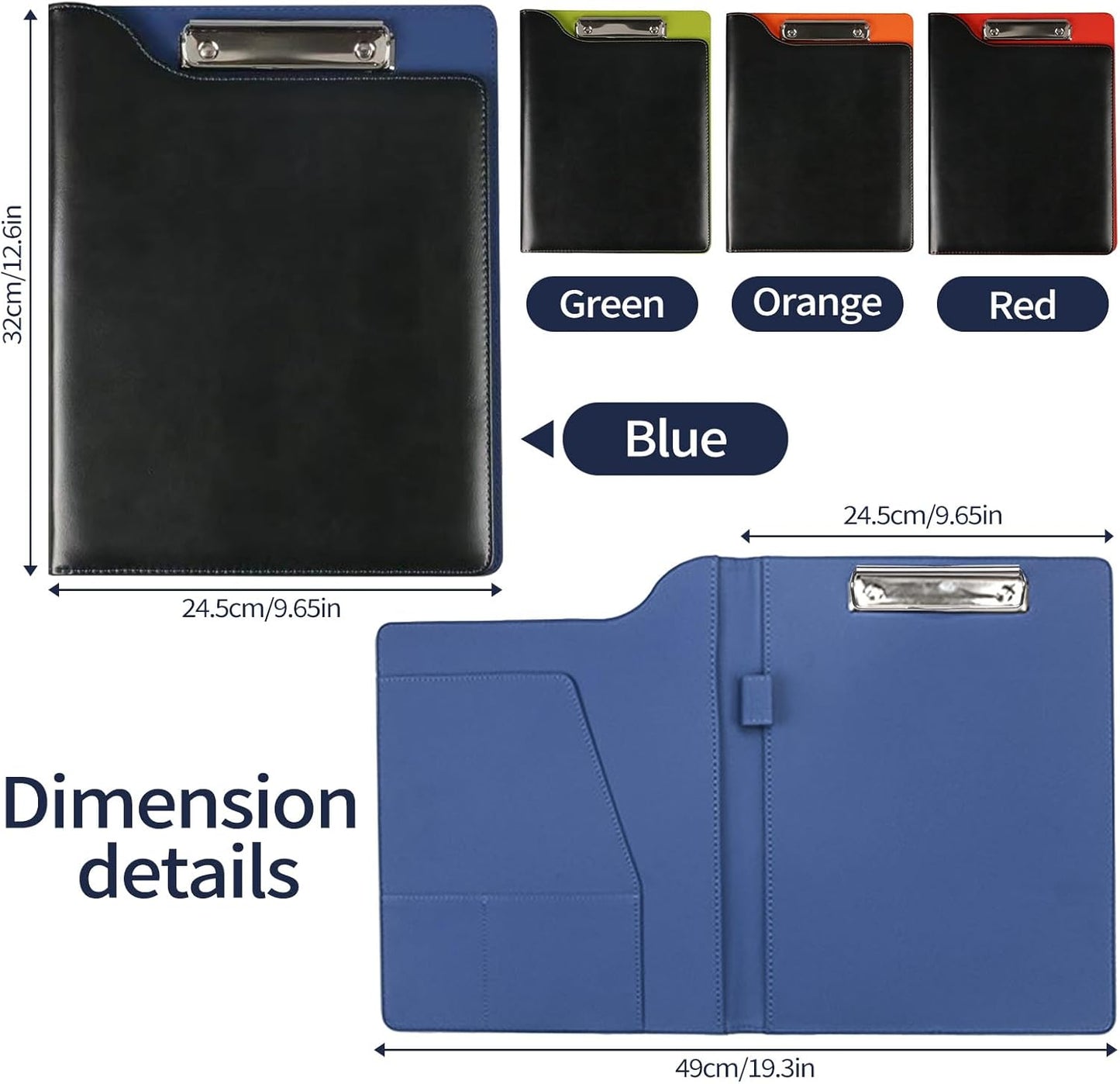 Personalized Padfolio, Customized Leather Clipboard Portfolio Binder add Your Business Logo Text Image for Sales Interview Legal Document A4 Writing Pad for Business Office