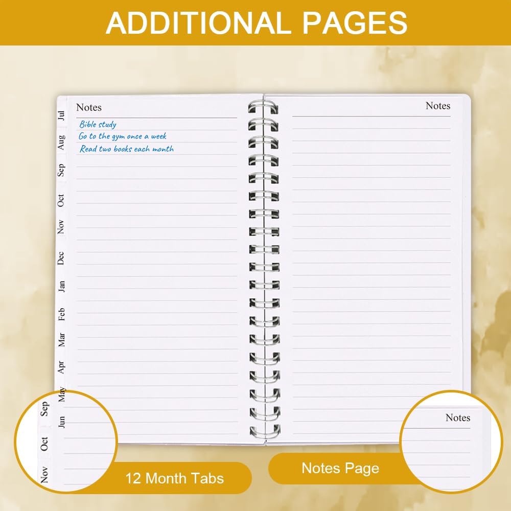 Pocket Planner 2025-2026, A6 Weekly Planner with Monthly Tabs, Run Jul 2025-Jun 2026, Elastic Closure, Twin-Wire Binding, Easy to Organize Your Daily Life, 3.75 x 6.75 In, 2025-2026 Pocket Planners