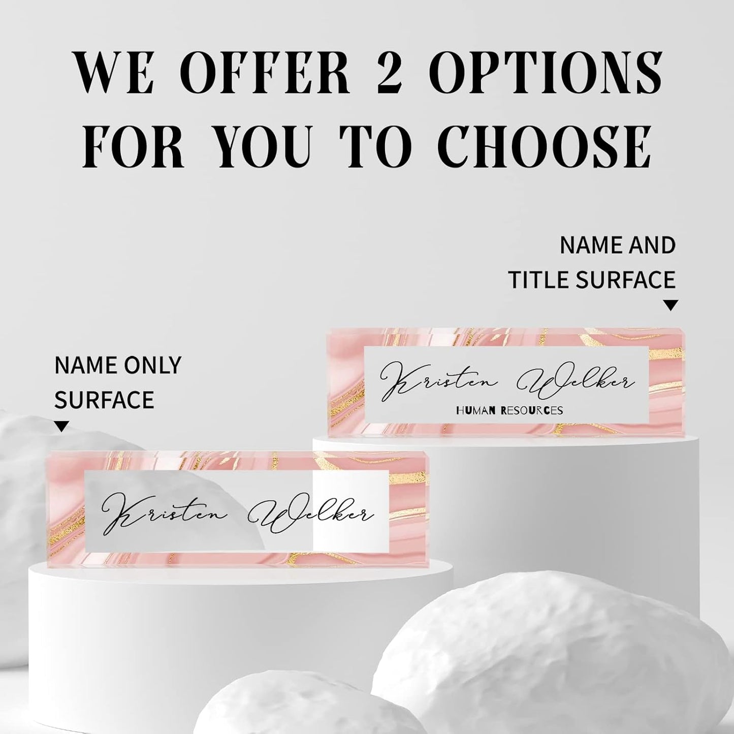 Gowelly Office Desk Name Plate Personalized |Custom Name Plates for Desk| Custom Employee Appreciation Gifts | Office Gifts for Women, Boss, Employee, Teacher, Social Worker-5