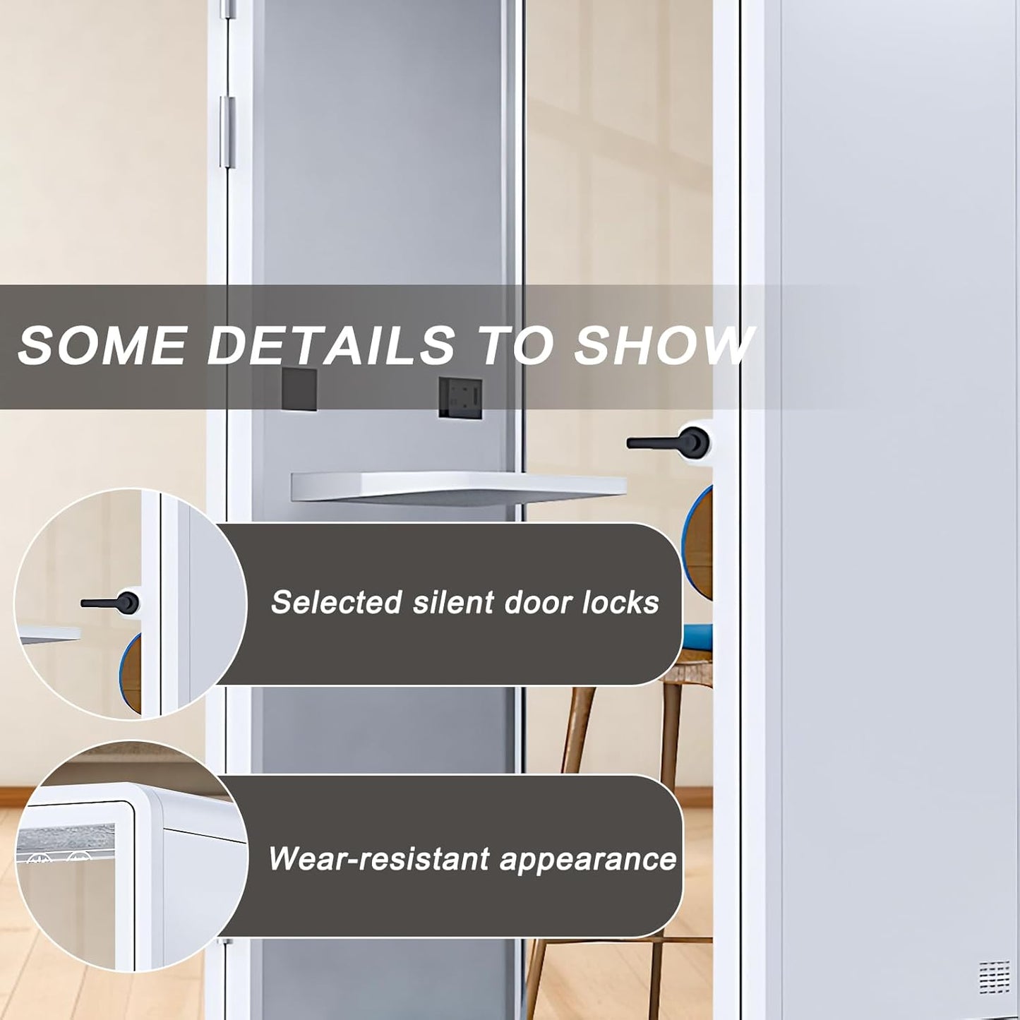 Office Sound Booth with Audio Privacy - Removable Soundproof Booth Includes White with Rounded Corners,Soundproof Room with Light,Fans, Socket for Telephone Booth,Study (43.3IN)