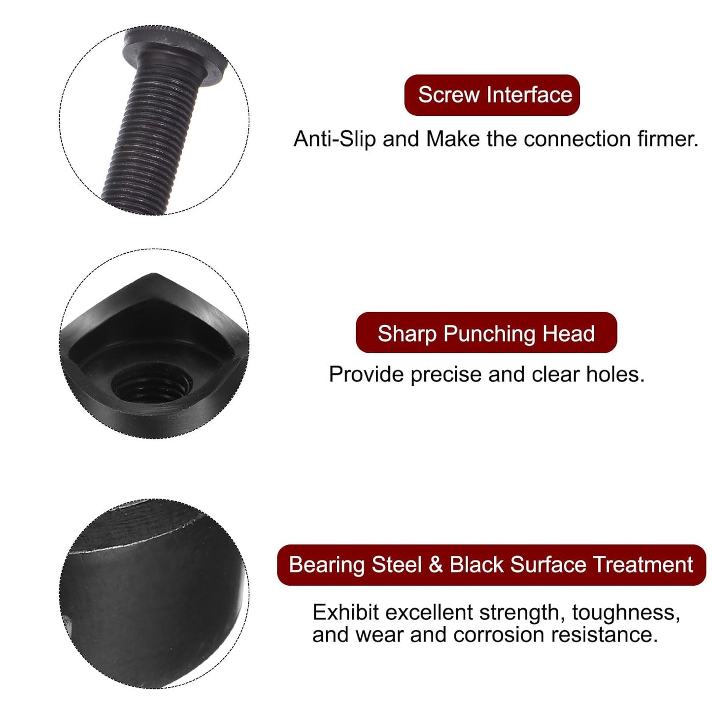 HARFINGTON Sheet Metal Punch Hole Punch 34mm Bearing Steel Precise Cutting Manual Knockout Punch Kit for Metal Steel Plate Sink Stainless Steel, Black