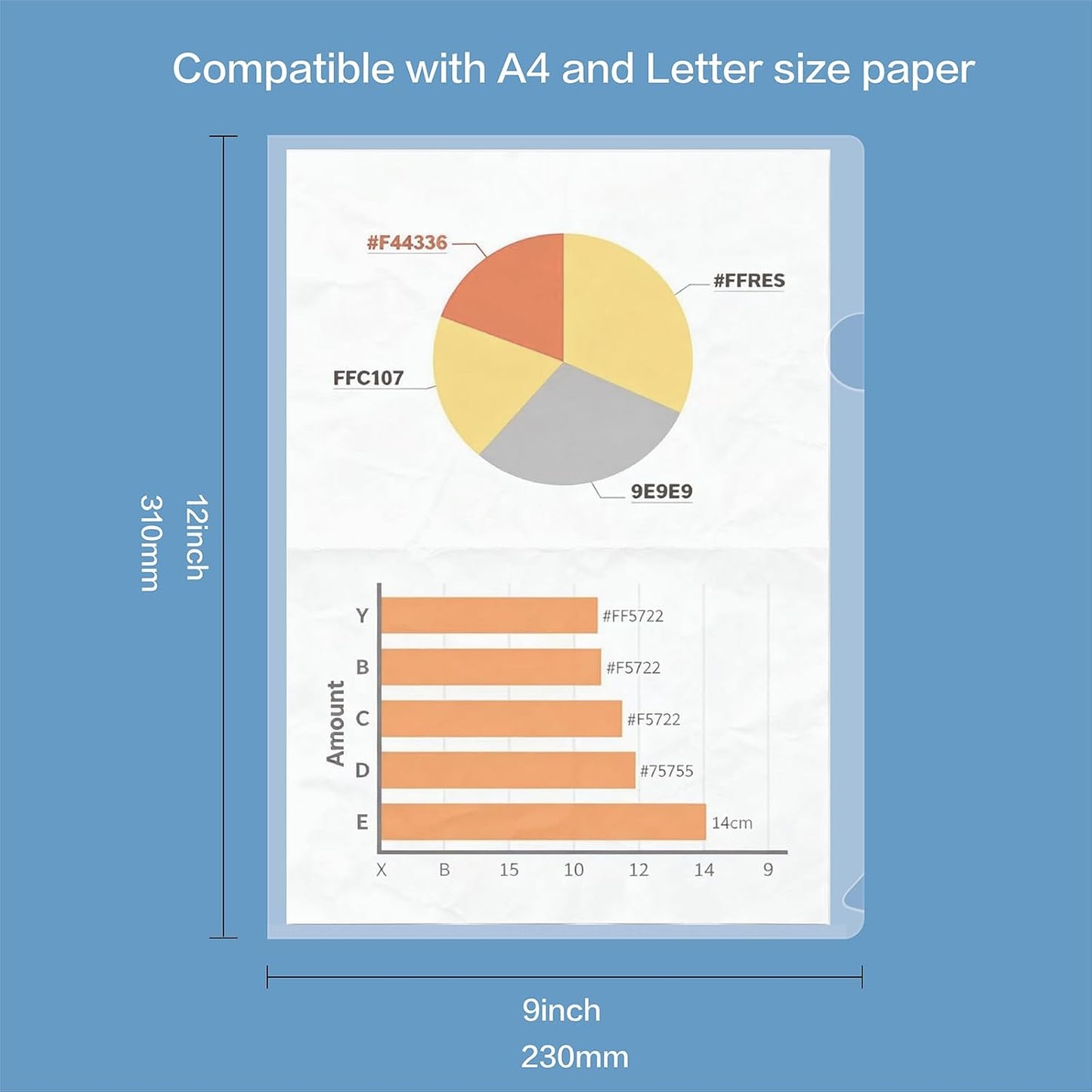 20 Pack Thick Clear Plastic Folders – Fits A4 & Letter Size Paper 8.5x11 Inch, Waterproof Document Protectors, Keeps Documents Organized for School, Office & Home