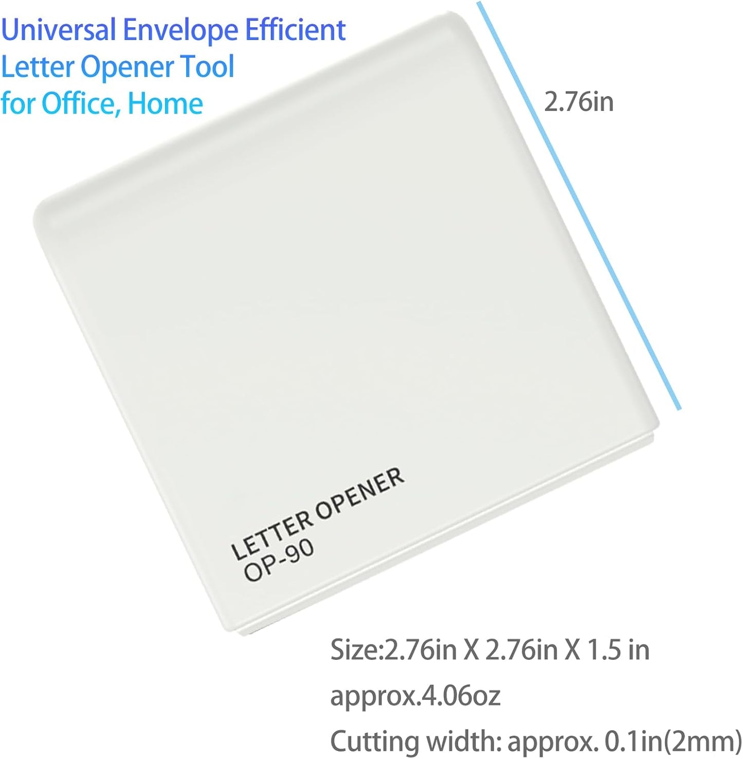 Battery Operated Electric Letter Opener - Portable Efficient Electric Envelope Opener, Mail Opener, Universal Mail Cutter Tool for Office & Home Use, White