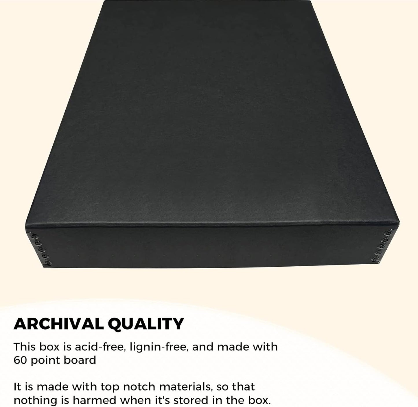 Golden State Art, Acid-Free Archival 13x19 Inches Metal Edge Drop Front Museum Photo Storage Box, Preserve Documents, Prints, Pictures, Photographs, Arts And Crafts, Black