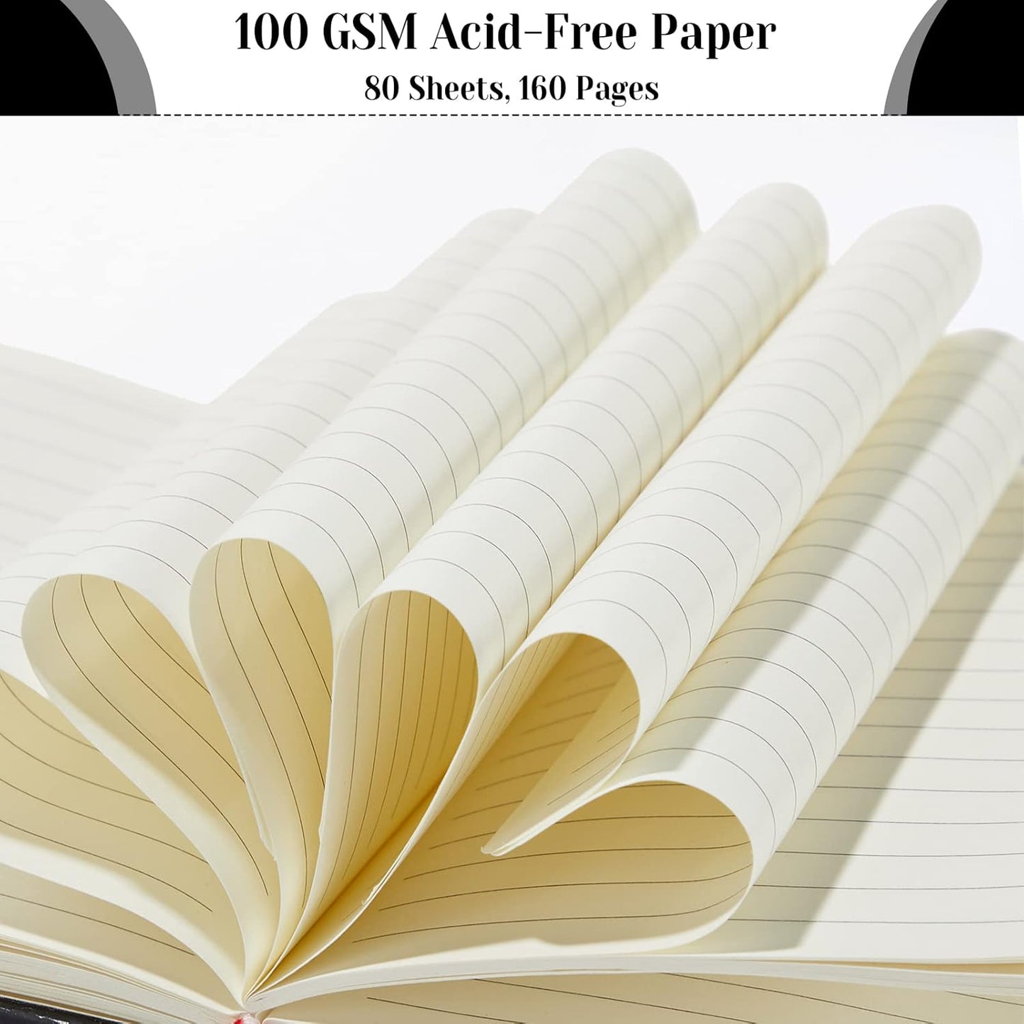 Laumoi 14 Pack Lined Journal Notebooks 5.5 x 8.2 Inch A5 Hardcover Notebook College Ruled Notepad with Pen Holder PU Leather Ruled Lined Journals for School Business Work Writing(Black)